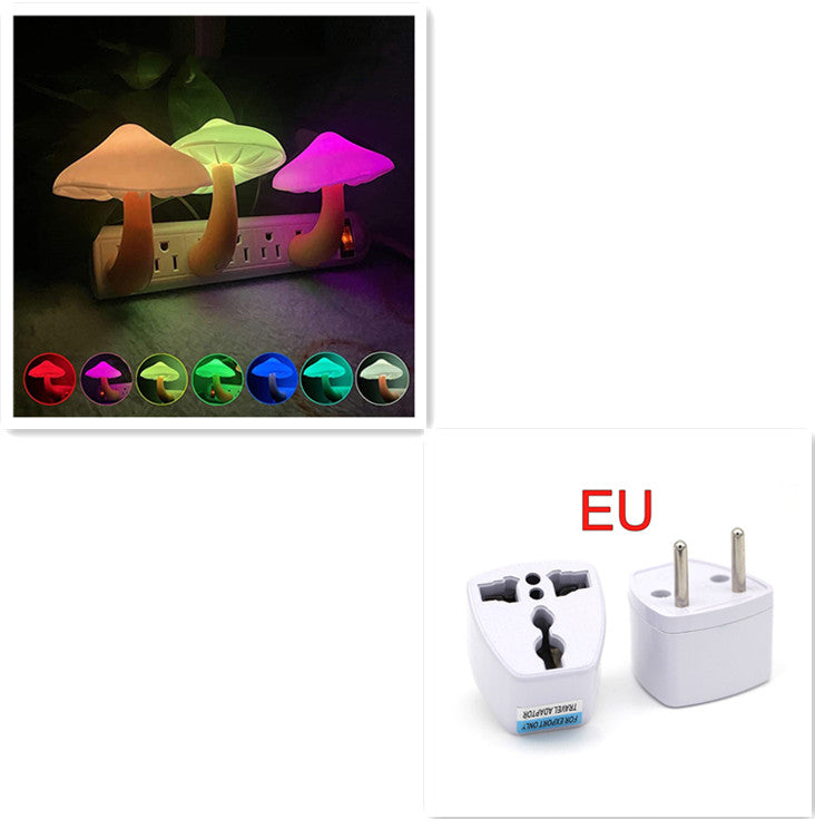 LED Night Light Mushroom Wall Socket Lamp EU US Plug Warm White Light-control Sensor Bedroom Light Home Decoration LED Night Light Mushroom Wall Socket Lamp EU US Plug Warm White Light-control Sensor Bedroom Light Home Decoration